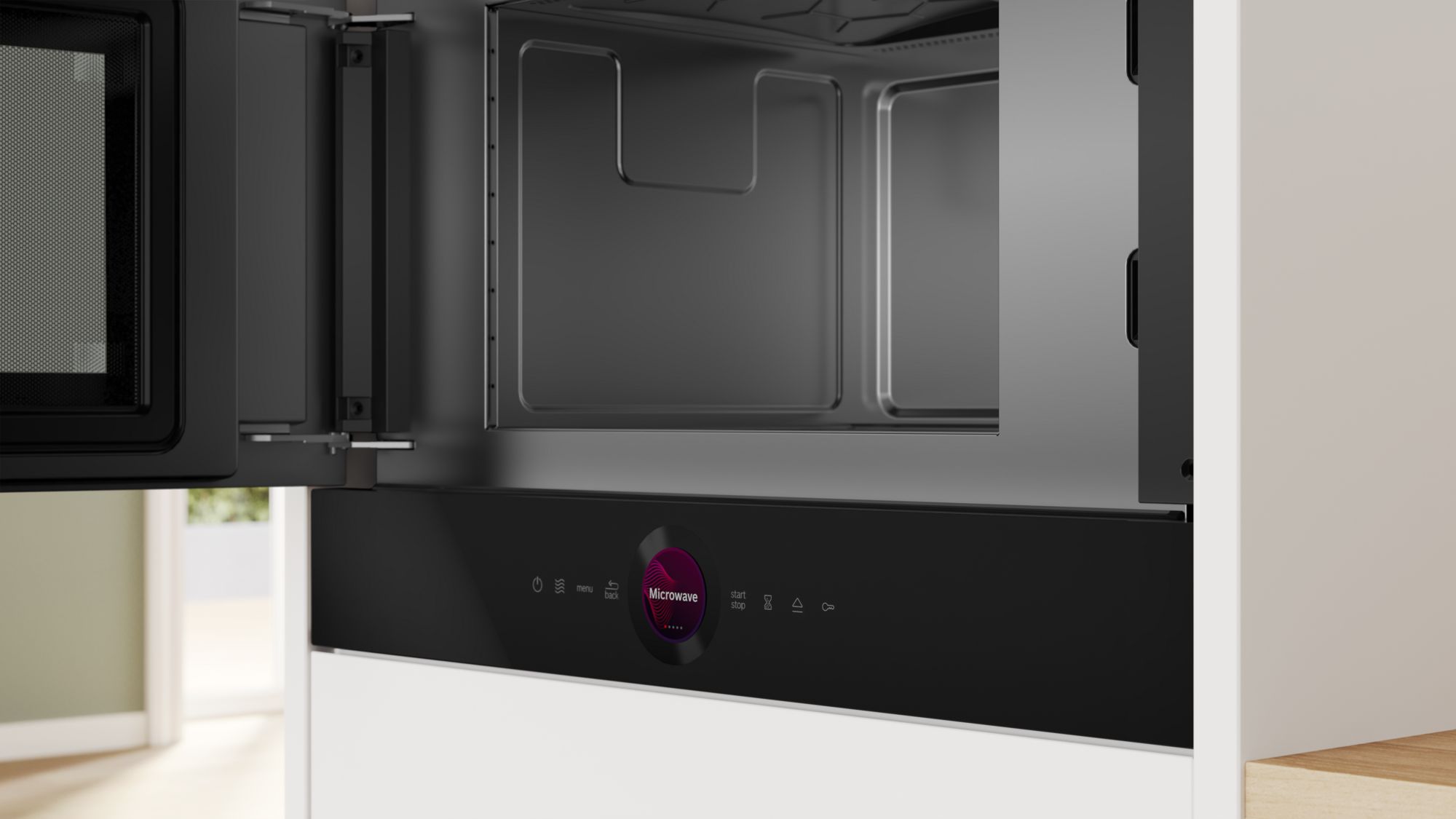 Micro-ondas de embutir Série 8, preto, modelo BFL7221B1