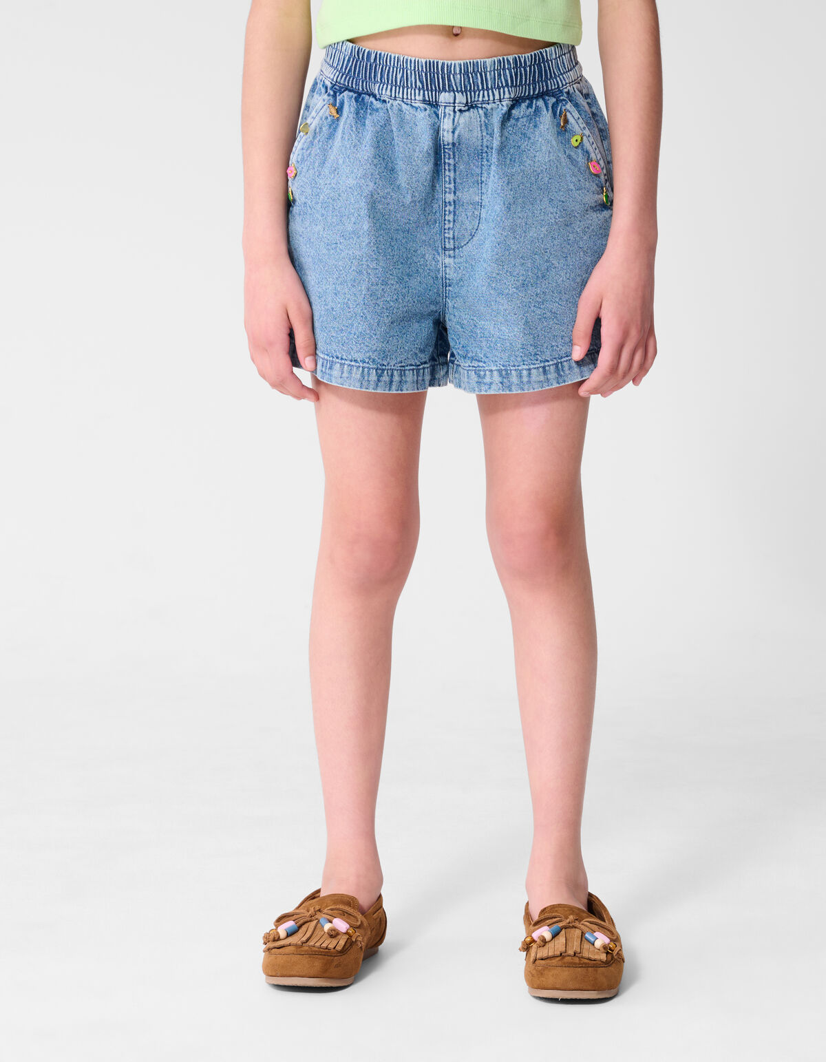 Charm Denim Short Blauw