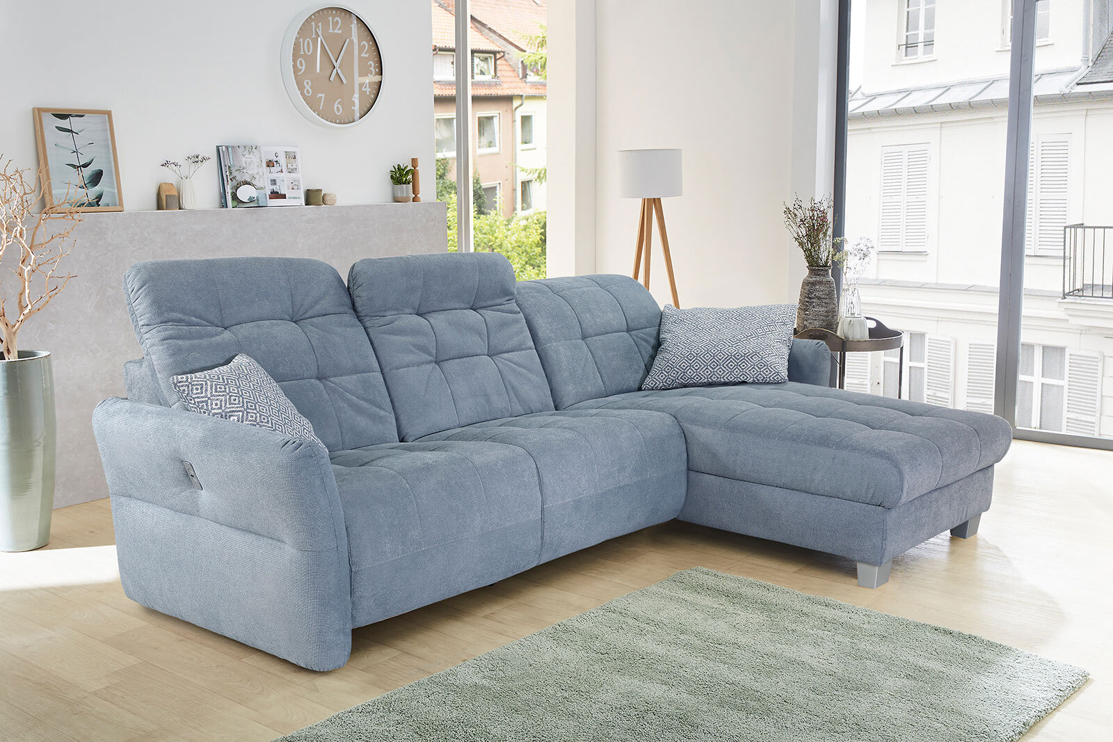 PHILL HILL Ecksofa FORBACH 279 x 210 cm blau
