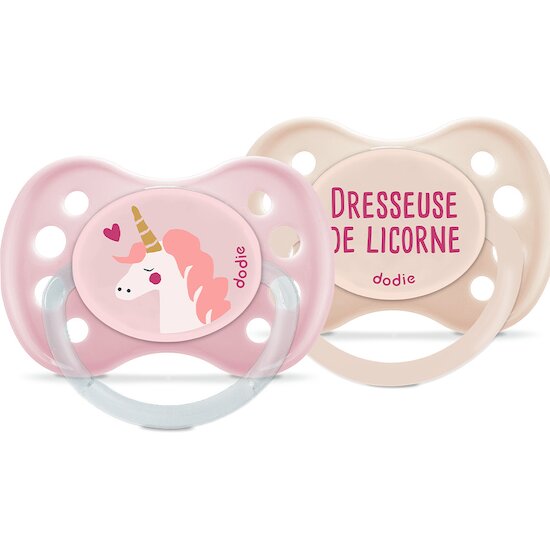 Lot de 2 sucettes Anatomiques   Aléatoire        6 mois +   de               Dodie