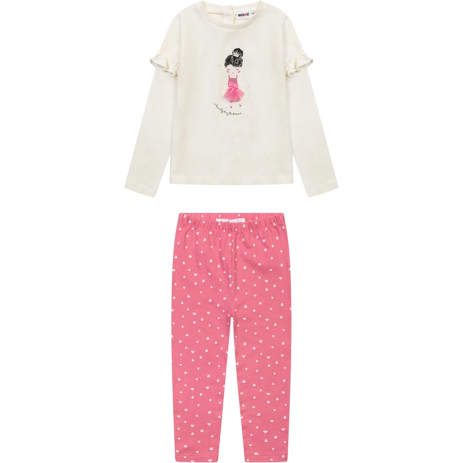 Minoti Set Langarmshirt + Leggings rosa