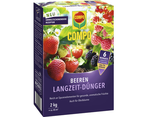 COMPO Bessen Langzaamwerkende Meststof 2 kg, 6 maanden langzaamwerkende werking, ook geschikt voor fruitbomen