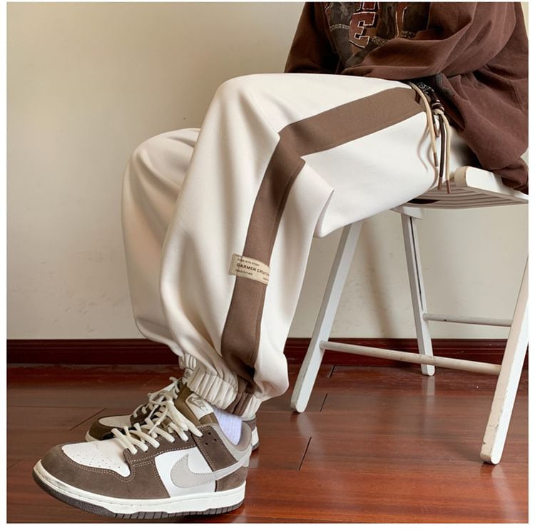 Savenne - Harem-joggingbroek met trekkoord en contrasterende rand