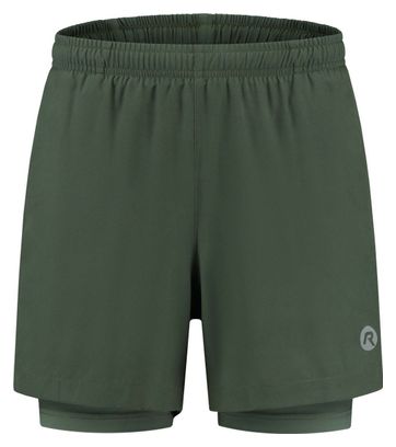 Short 2-en-1 Rogelli Essential Vert Homme