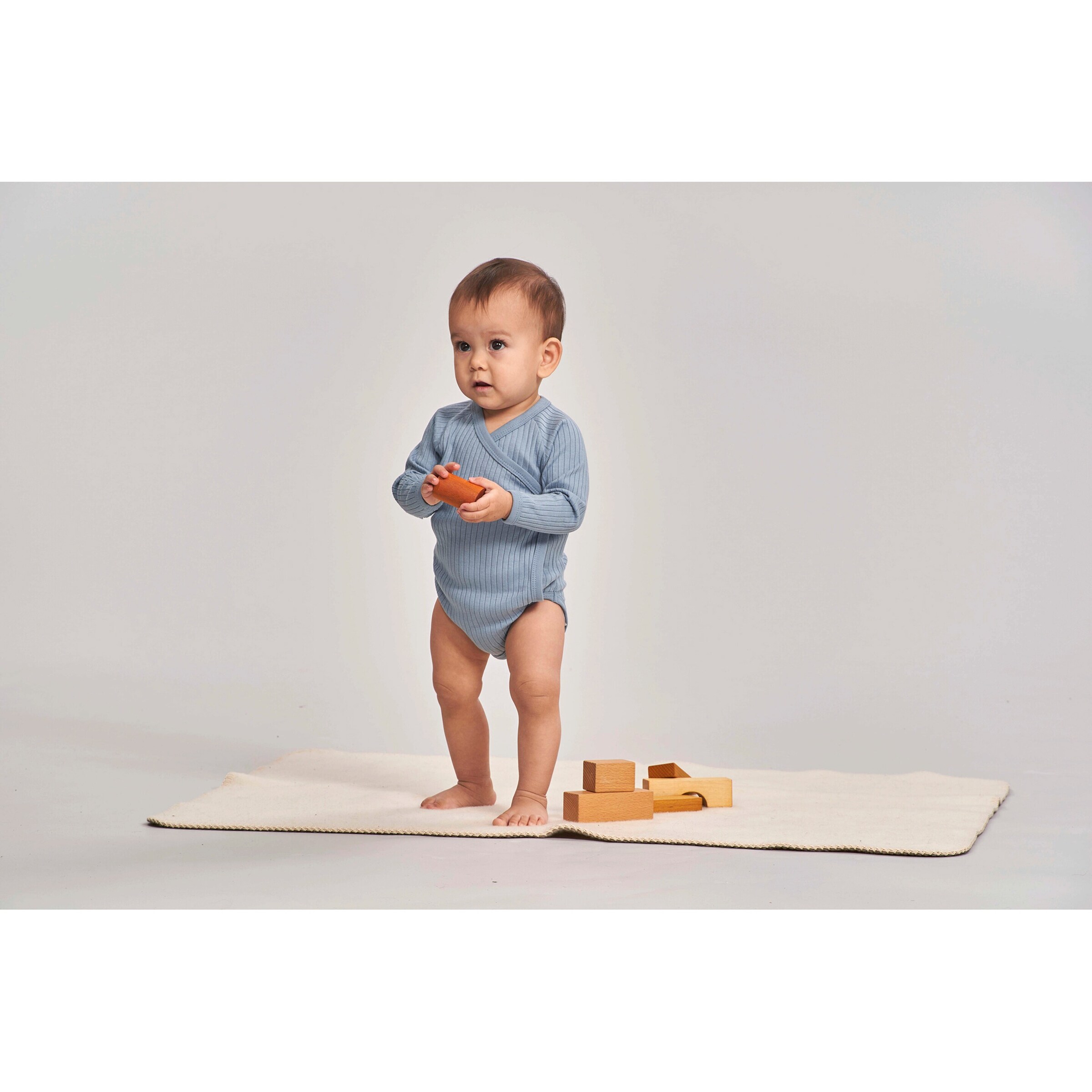 Sense Organics Wickelbody langarm Rippqualität hellblau
