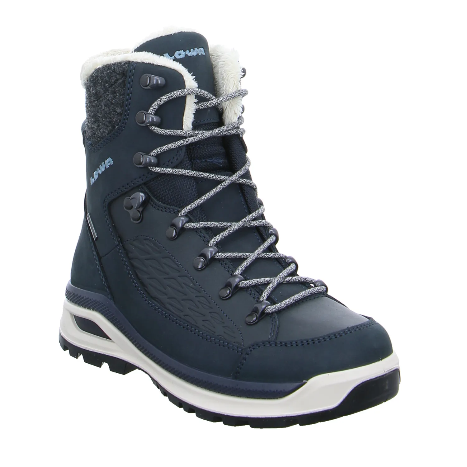 LOWA Snowboots Damen Blau Leder  mit Gore-Tex