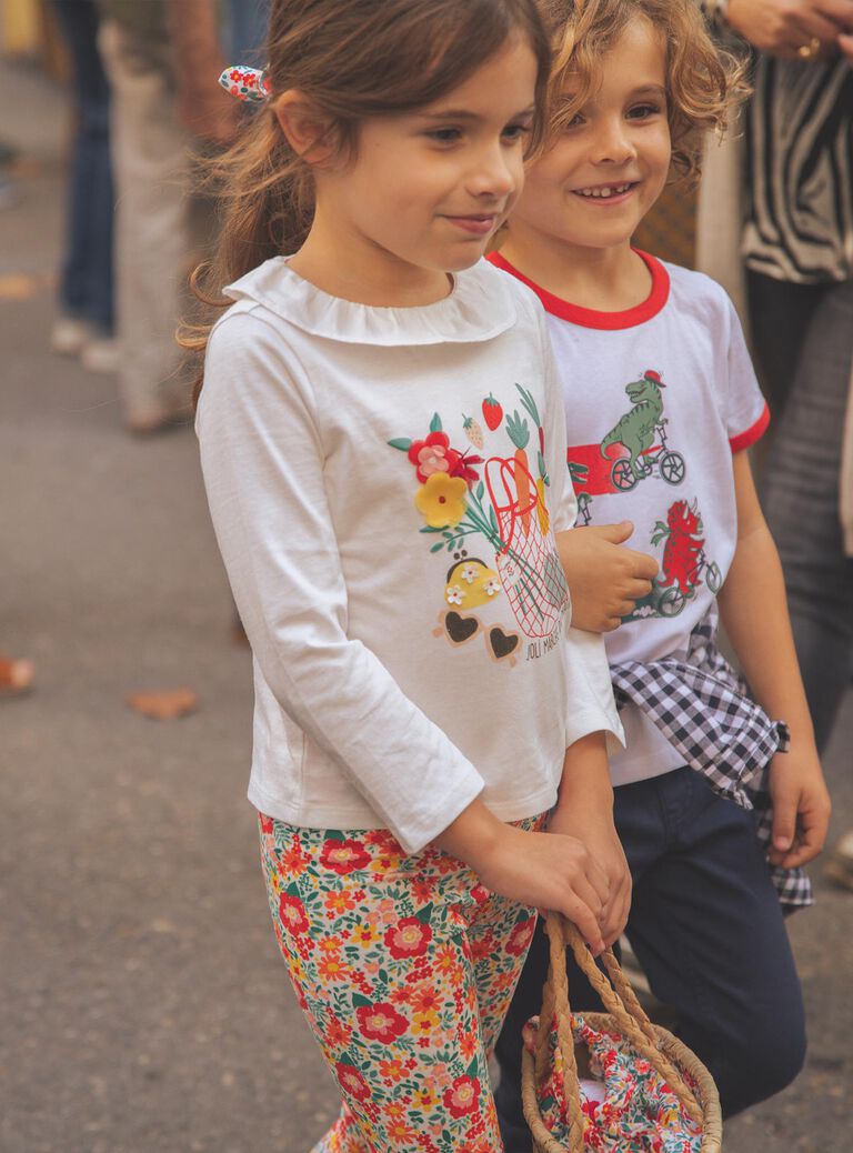 T-shirt écru à collerette
