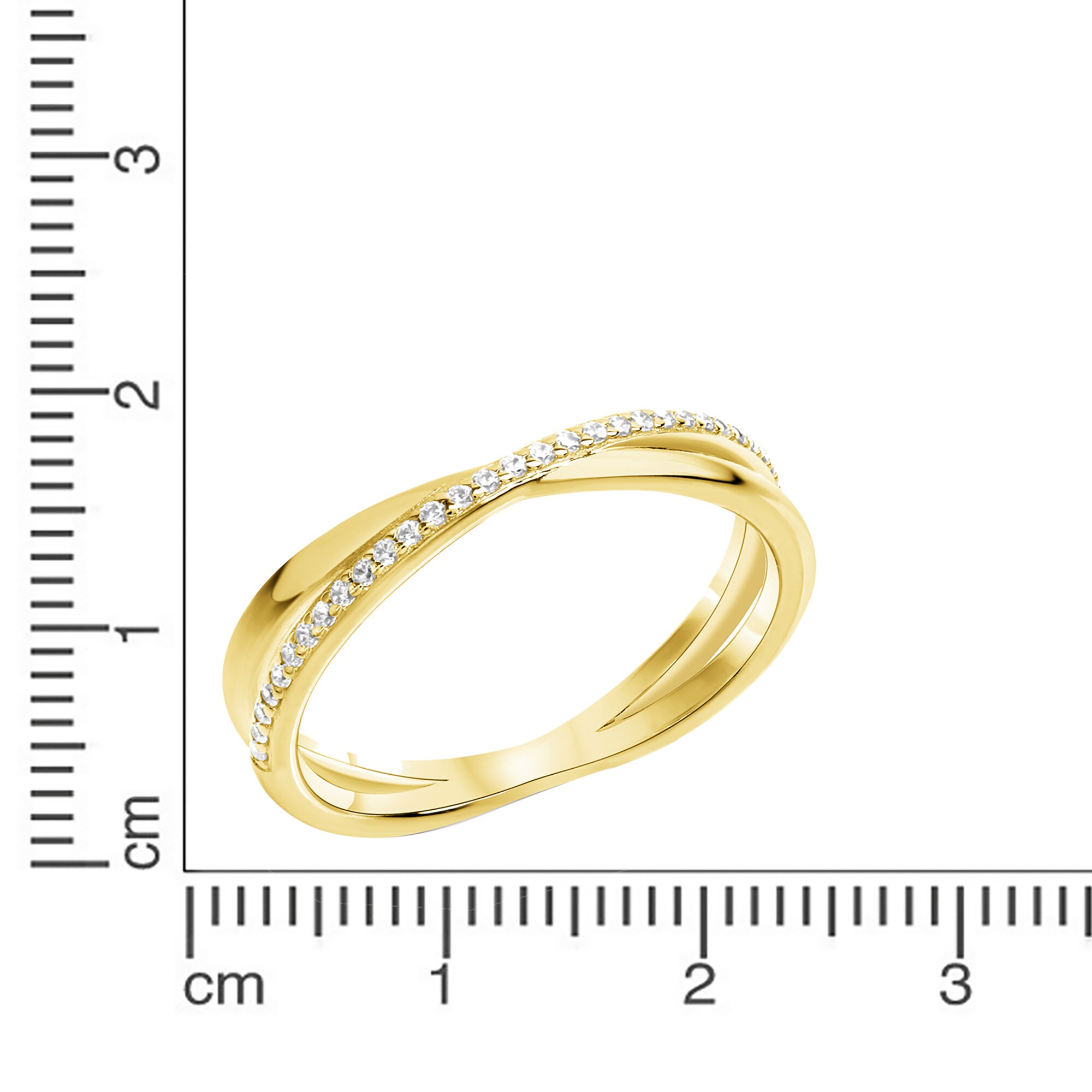 Celesta Silber Ring 925 Silber gelbvergoldet/rhodiniert mit Zirkonia