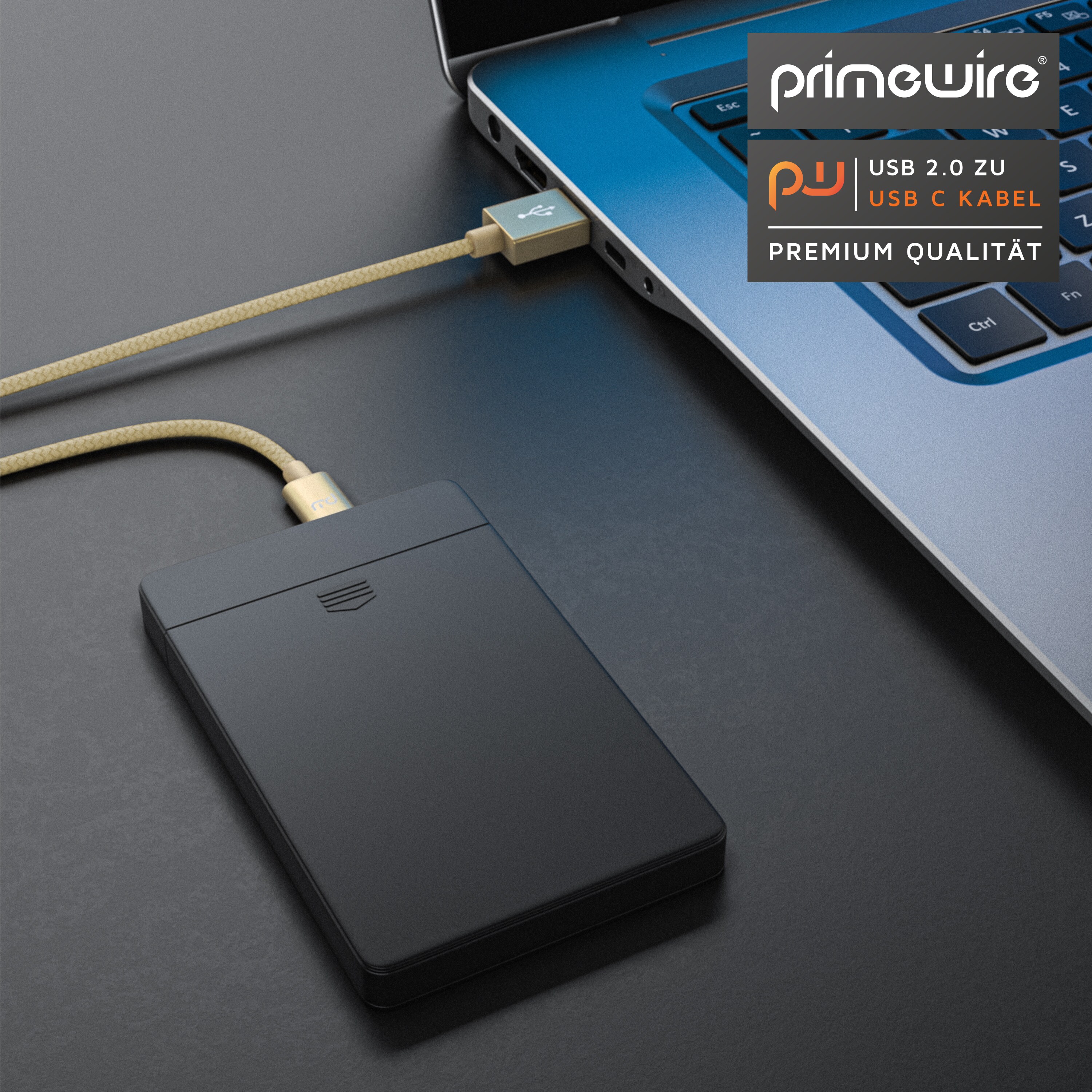 Primewire USB-C 3.1 zu USB 3.0 Typ A Kabel, Ladekabel, Datenkabel, Adapterkabel für Smartphone & Tablet - 1m