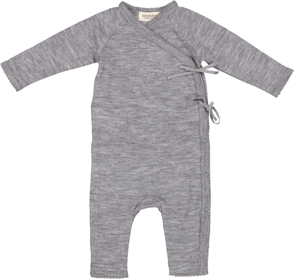 Rula, Uld Pointelle Heldragt - Grey Melange