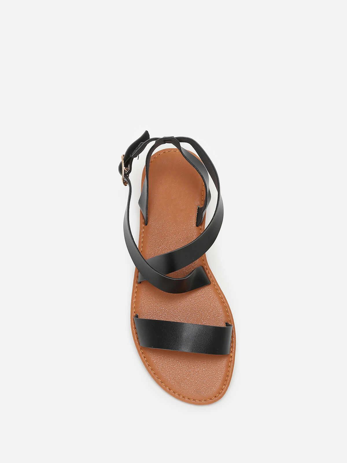 Sandales à brides avec boucle- Noir