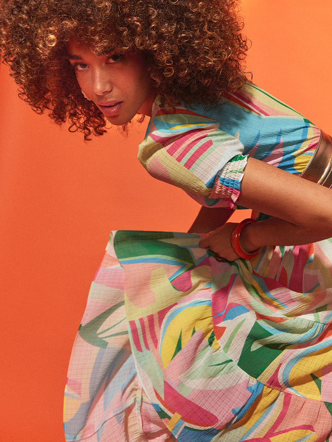 Robe longue imprimée