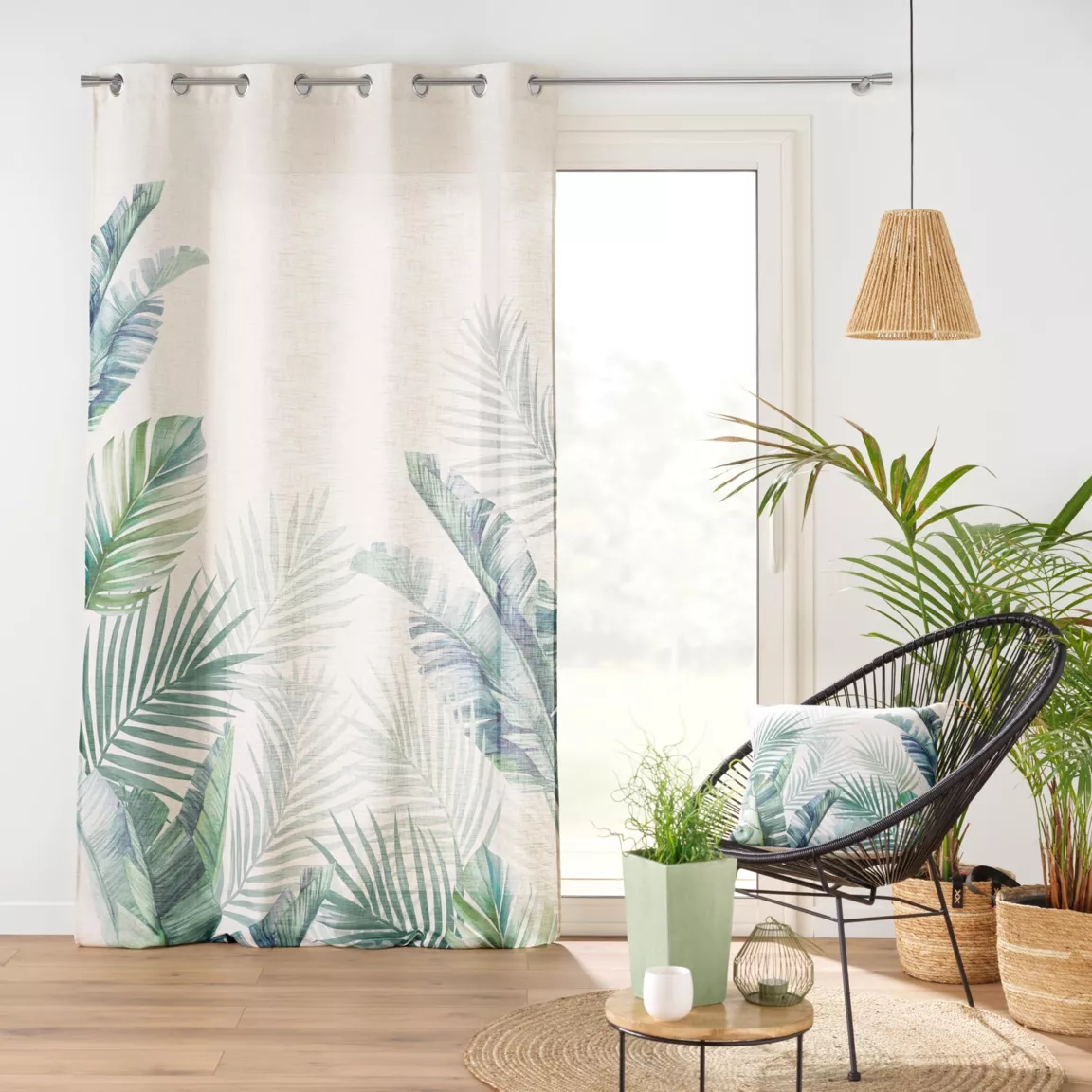 Rideau effet lin (140 x 260 cm) Native Vert