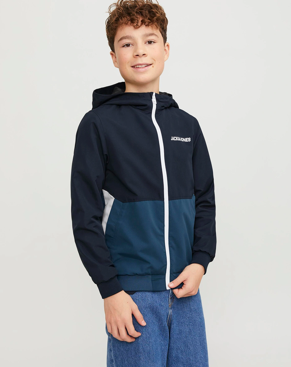 Softshelljacke JJERUSH BLOCKING HOOD BOMBER in navy blazer