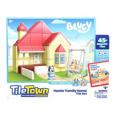 Bluey Tile Town Bluey Heeler House Magnetsett 46 Brikker