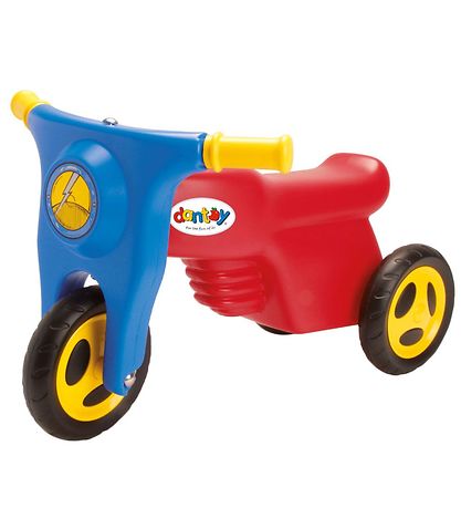 Dantoy Motorcykel m. Plastikhjul - 58,5 cm - R?d/Bl?/Gul