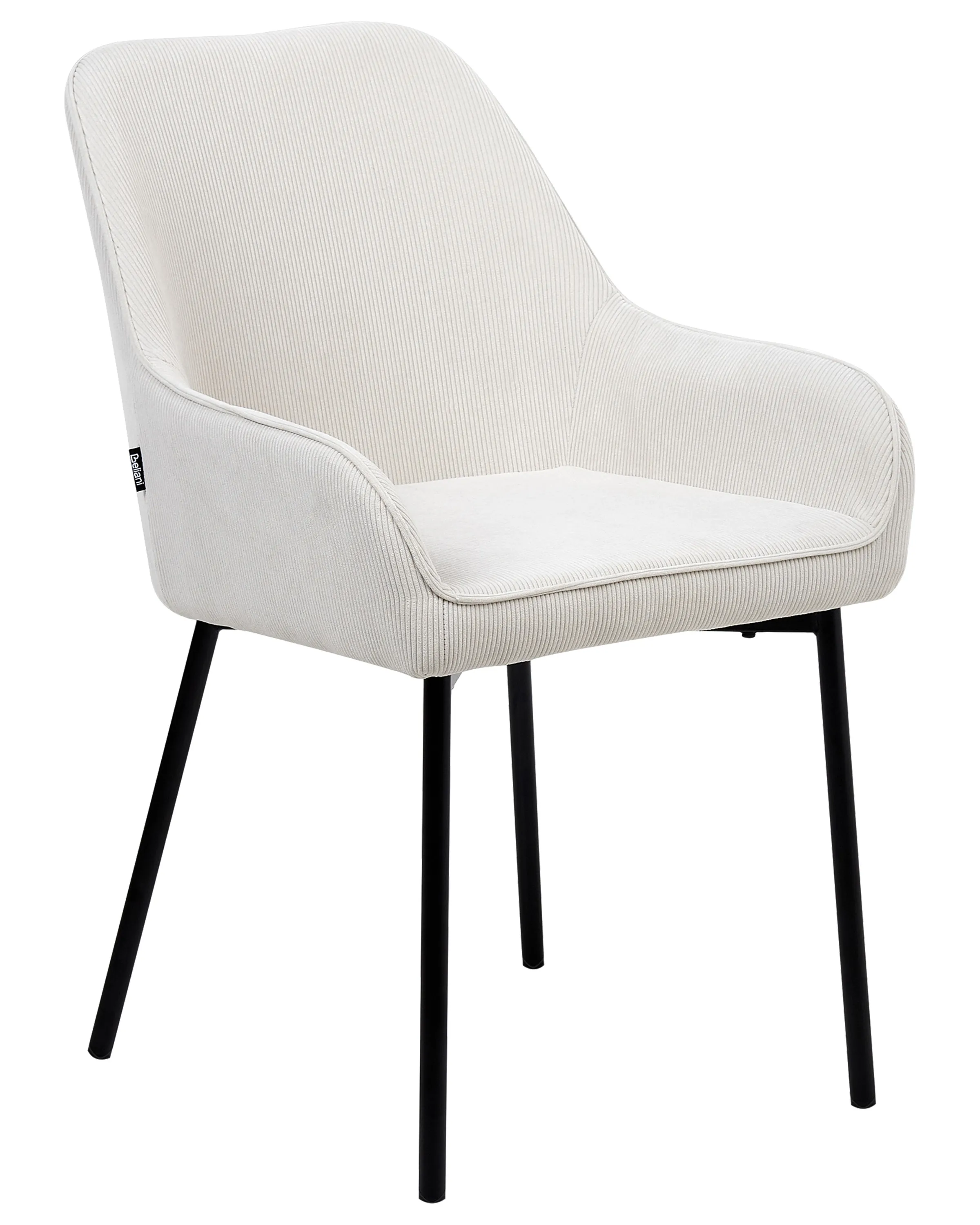 Set van 2 eetkamerstoelen LOVERNA Corduroy Gebroken wit