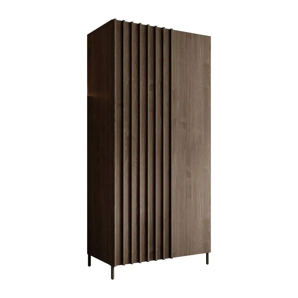 Meubella - Kledingkast Paz - Donkerbruin eiken - 92 cm