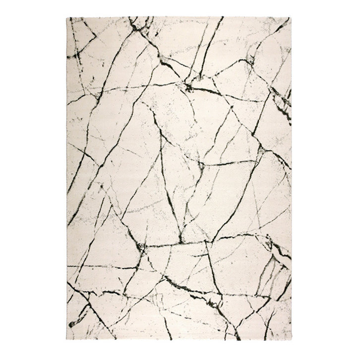 Modern vloerkleed - Flash Lines Creme/Zwart | Hoge kwaliteit