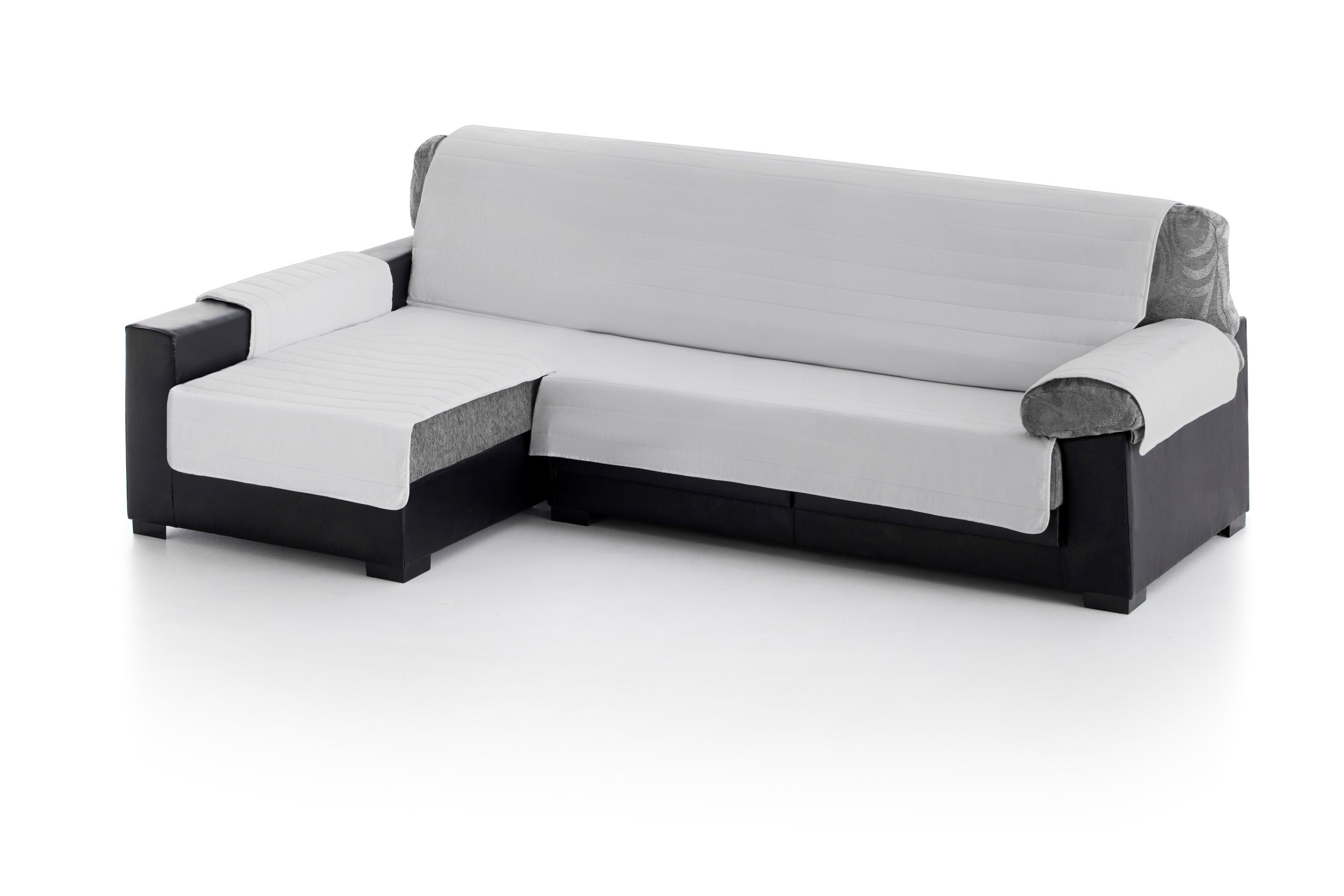 Capa acolchoada para chaise longue esquerda, cinza