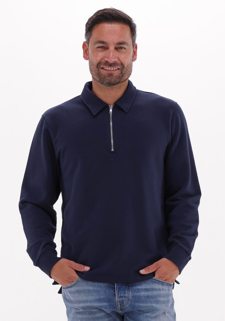 EDWIN donkerblauwe edwin polo zipped polo heavy felpa