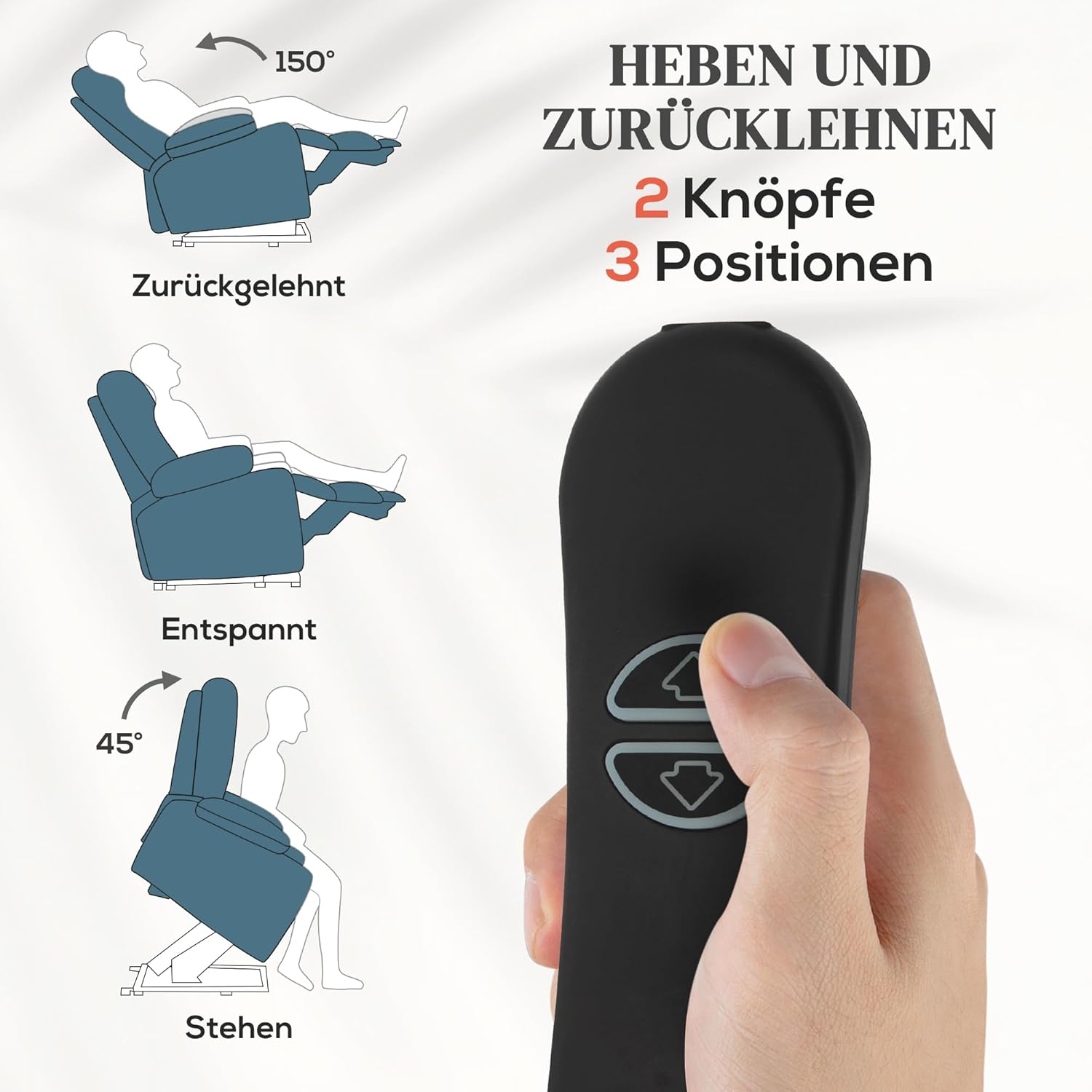 HOMCOM Fernsehsessel mit Aufstehhilfe Elektrisch Relaxsessel mit Liegefunktion, Gepolstert TV-Sessel mit Fernbedienung, Federungssystem und Seitentasche, für Wohnzimmer, Samt, Blau