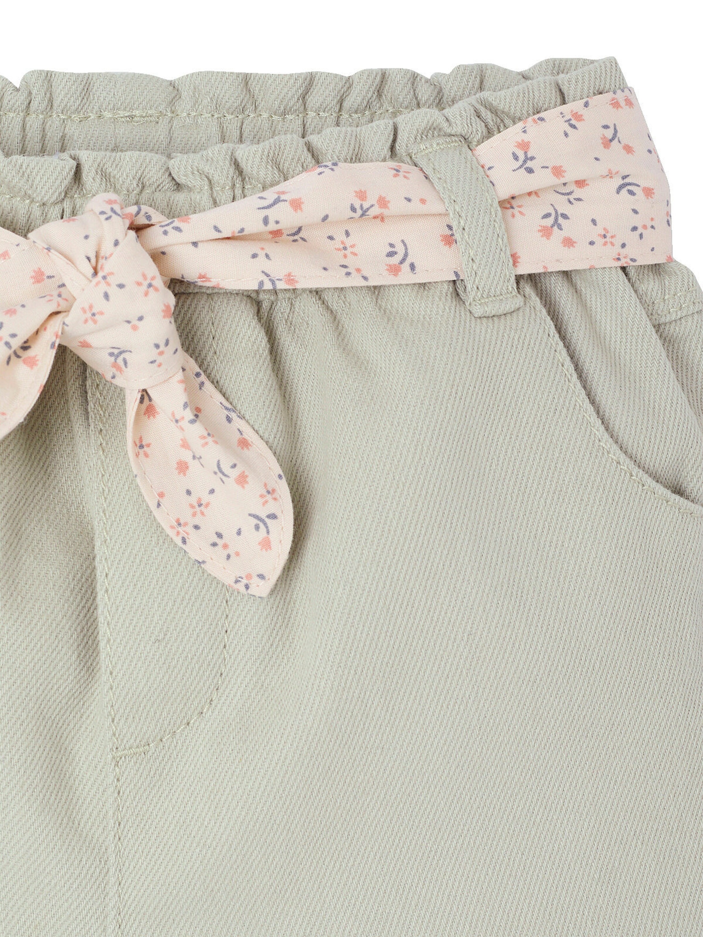 Vertbaudet Baby Paperbag-Shorts mit Gürtel graugrün