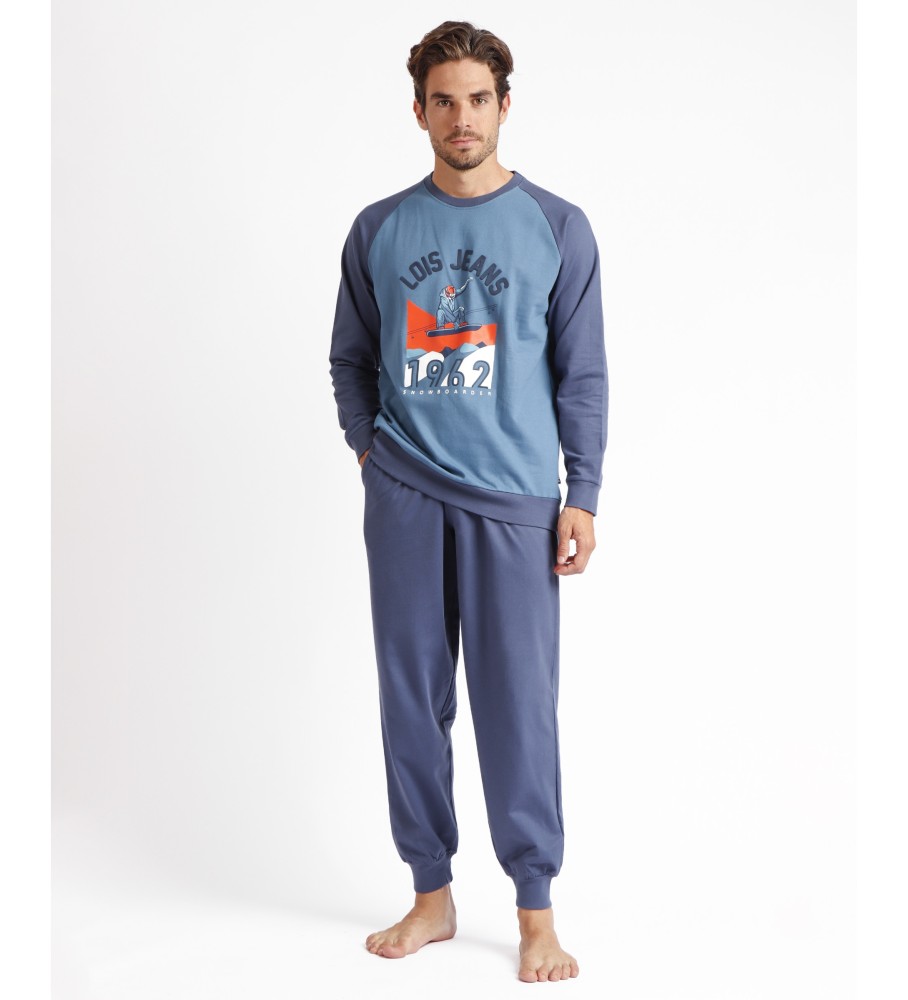 Pijama Lois de mangas compridas Ranglan XGames azul