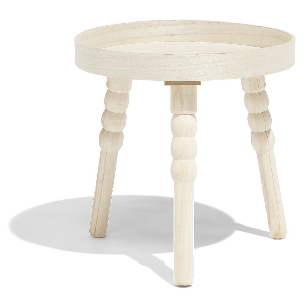 Bout de canapé Léo bois coloris naturel Ø34xH35cm