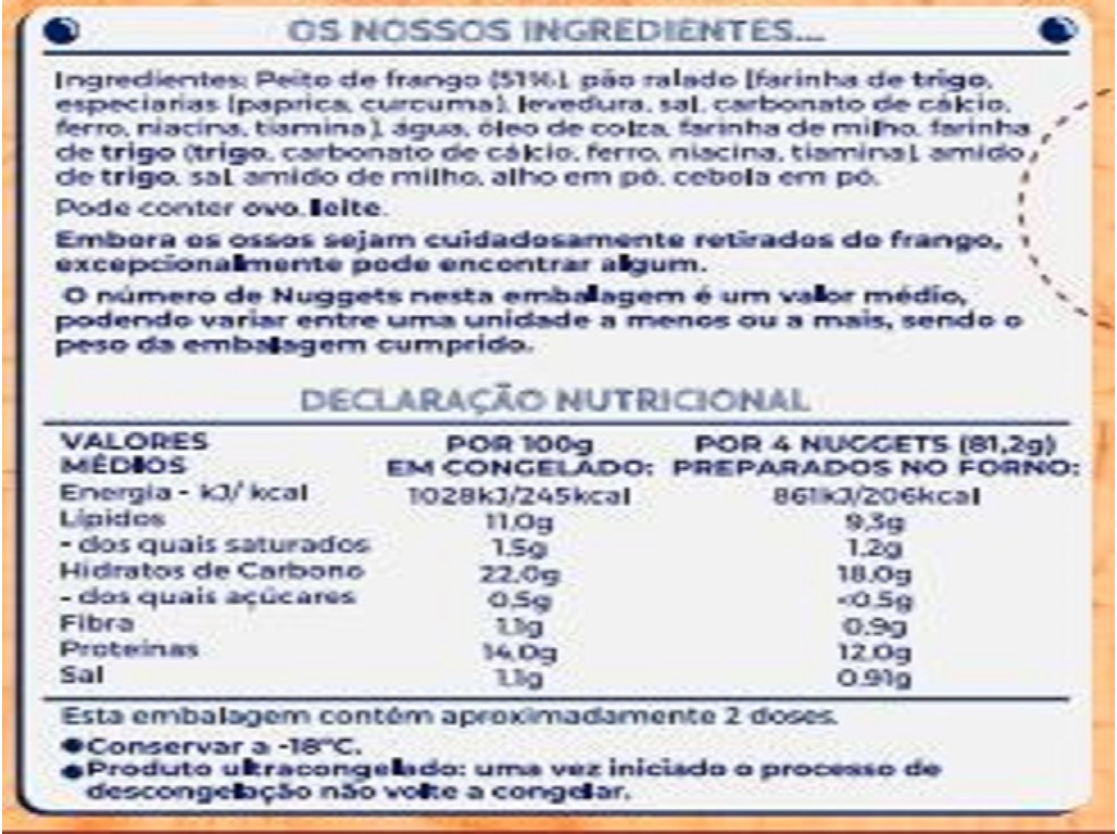 NUGGETS IGLO CAPITÃO FRANGO 10UN 208G