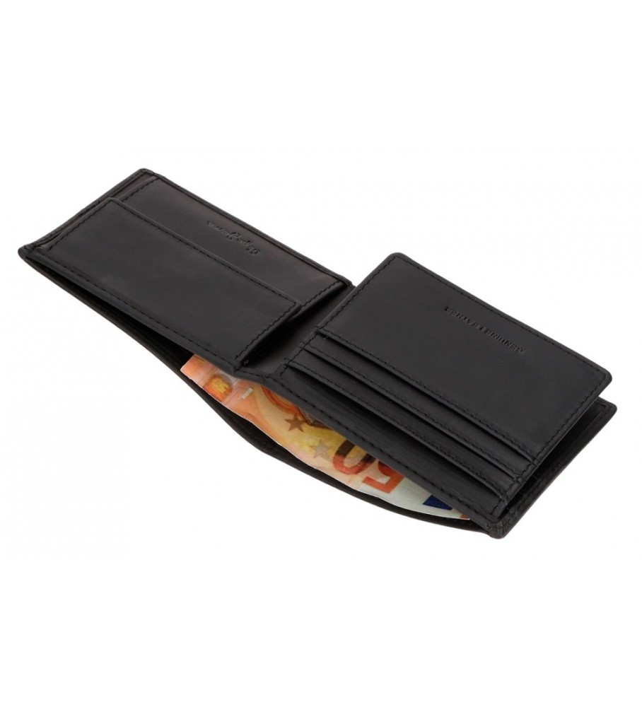 Carteira Pepe Jeans Cracker em couro preto