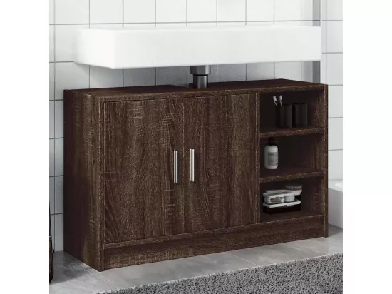 Armoire d'évier chêne marron 90x29x55 cm bois d'ingénierie