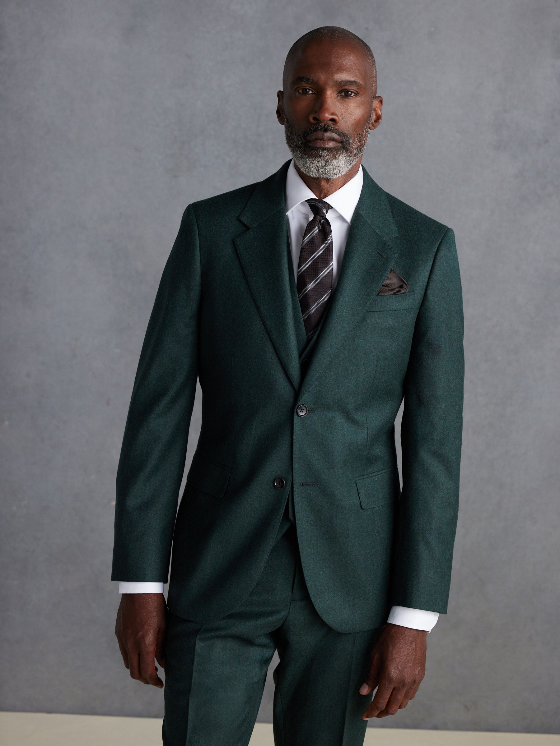 Groen - Slim Fit - Signature Zignone Italian Wool Cashmere Blend Flannel Suit Jacket