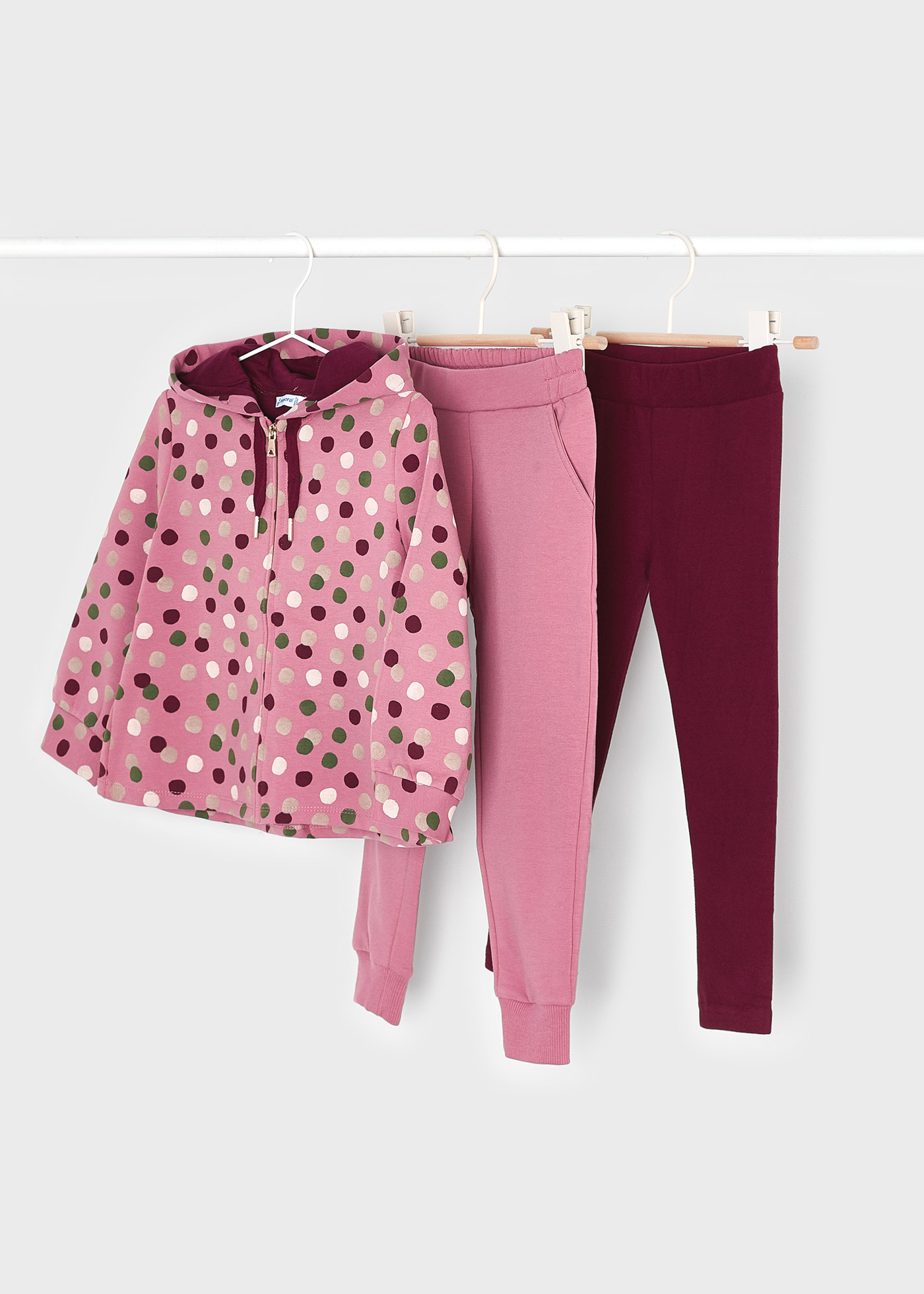 Conjunto de agasalho de 3 peças para meninas
