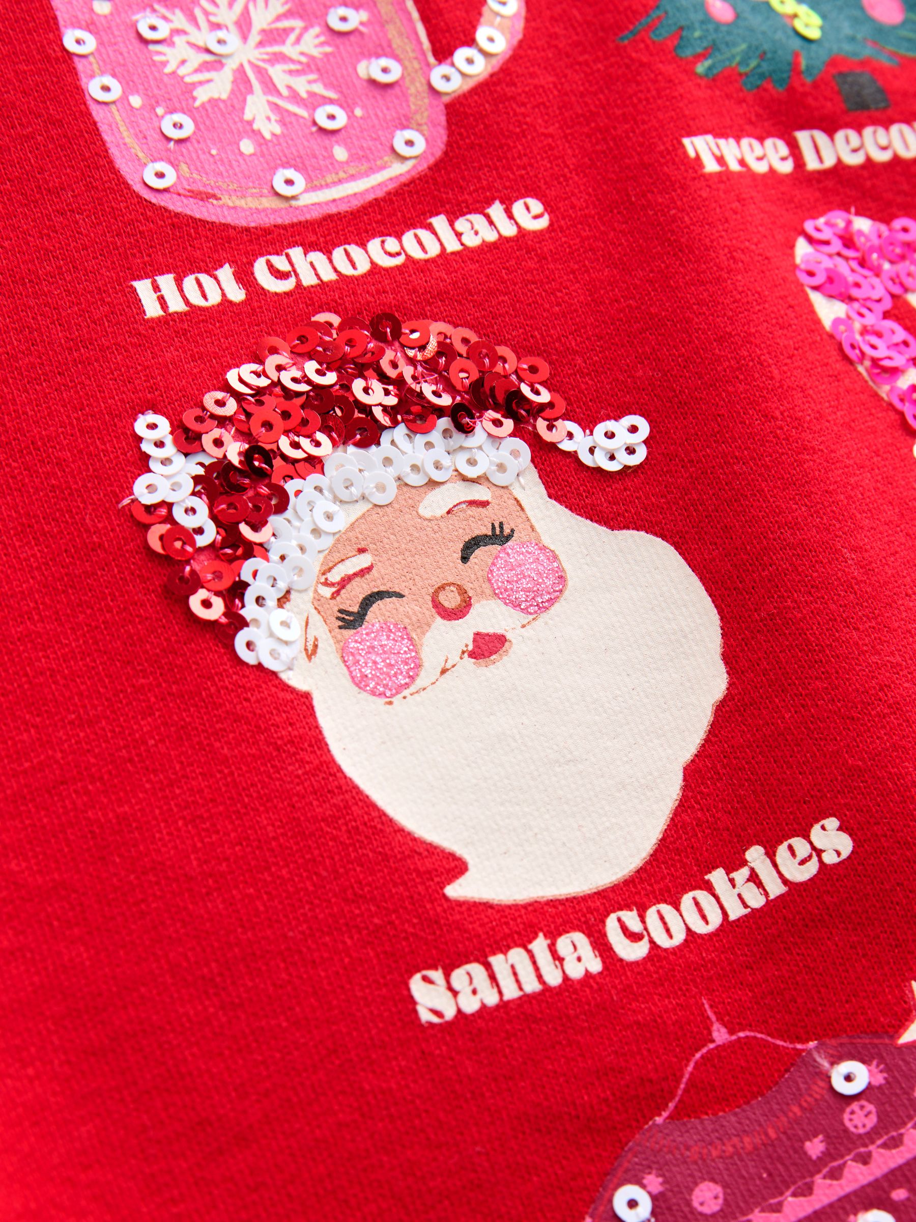 Rood Tis the Season feestelijke iconen - Kersttrui-sweatshirt (3-16jr)