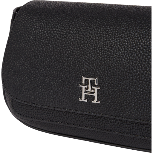 Tommy Hilfiger Emblem Flap Crossbody Taske, Sort