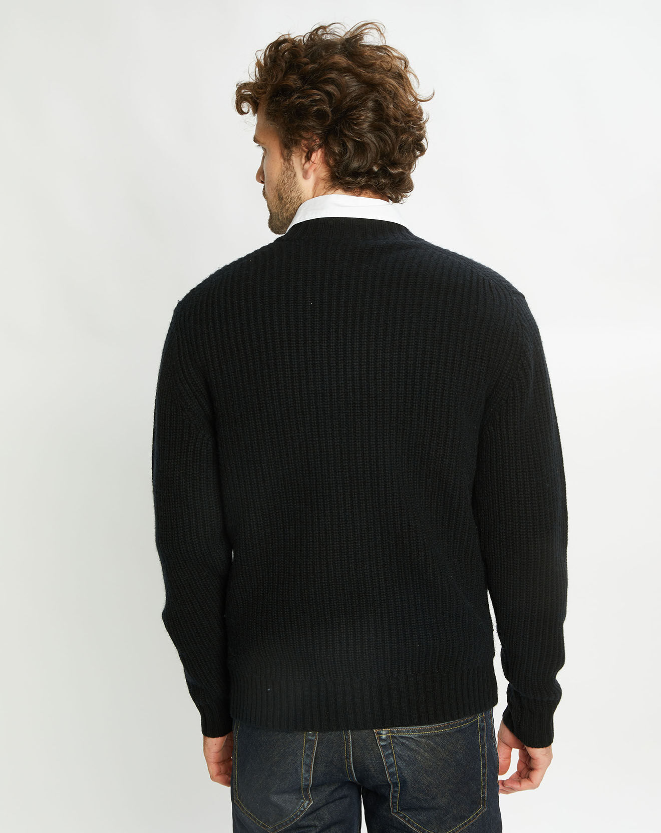 Galeries Lafayette Cardigan en Laine & Cachemire Potecard Gulet Boxy noir