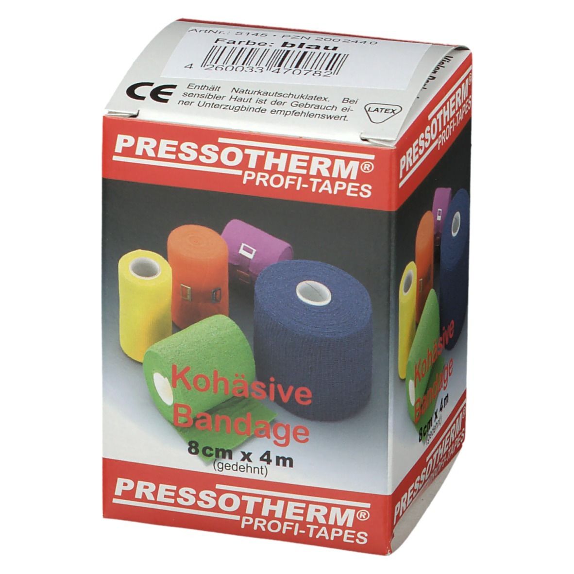 Pressotherm® Kohäsive Bandagen 8 cm x 4 m blau