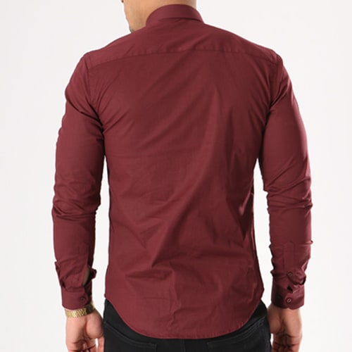 Chemise Manches Longues Slim Fit 401 Bordeaux