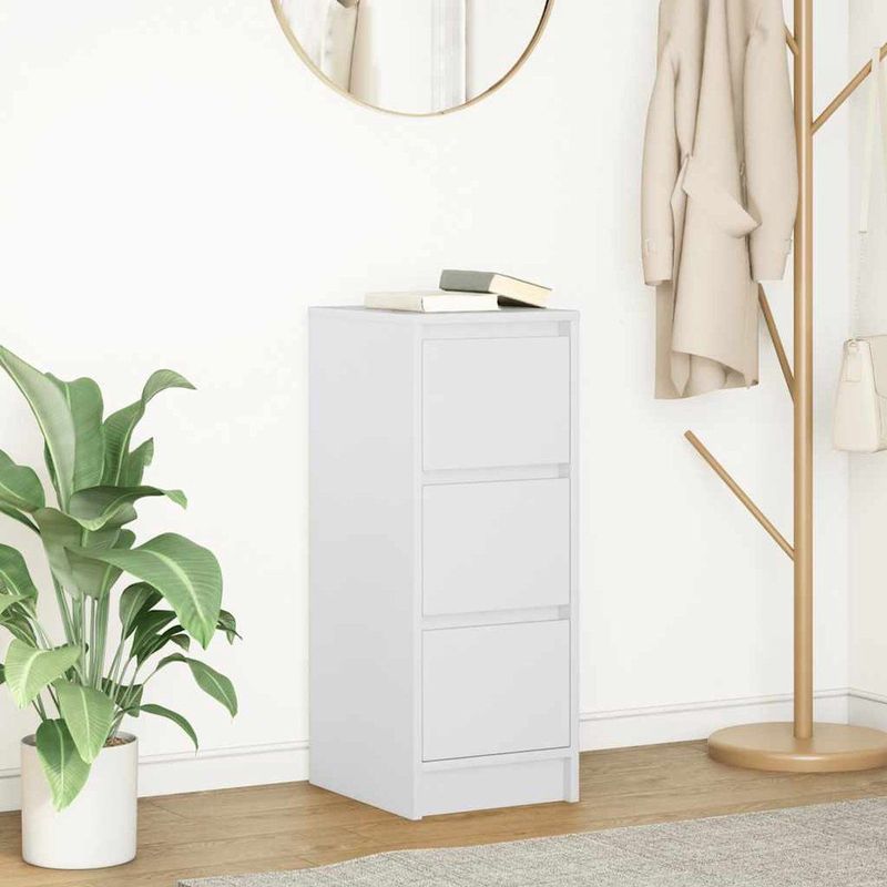 vidaXL - Dressoir - Wit - 29,5x34x76 cm - Spaanplaat