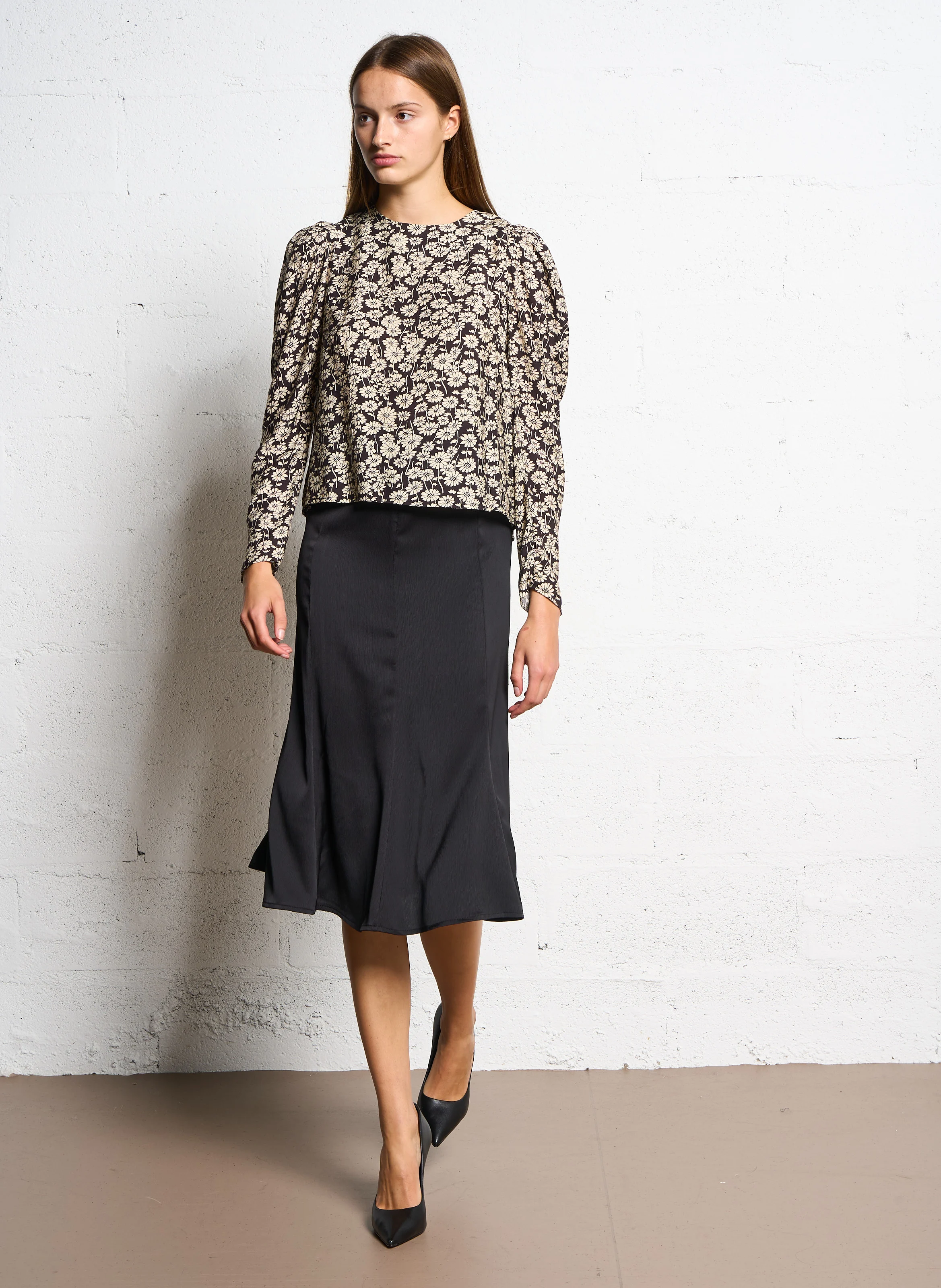 Jupe midi | Noir