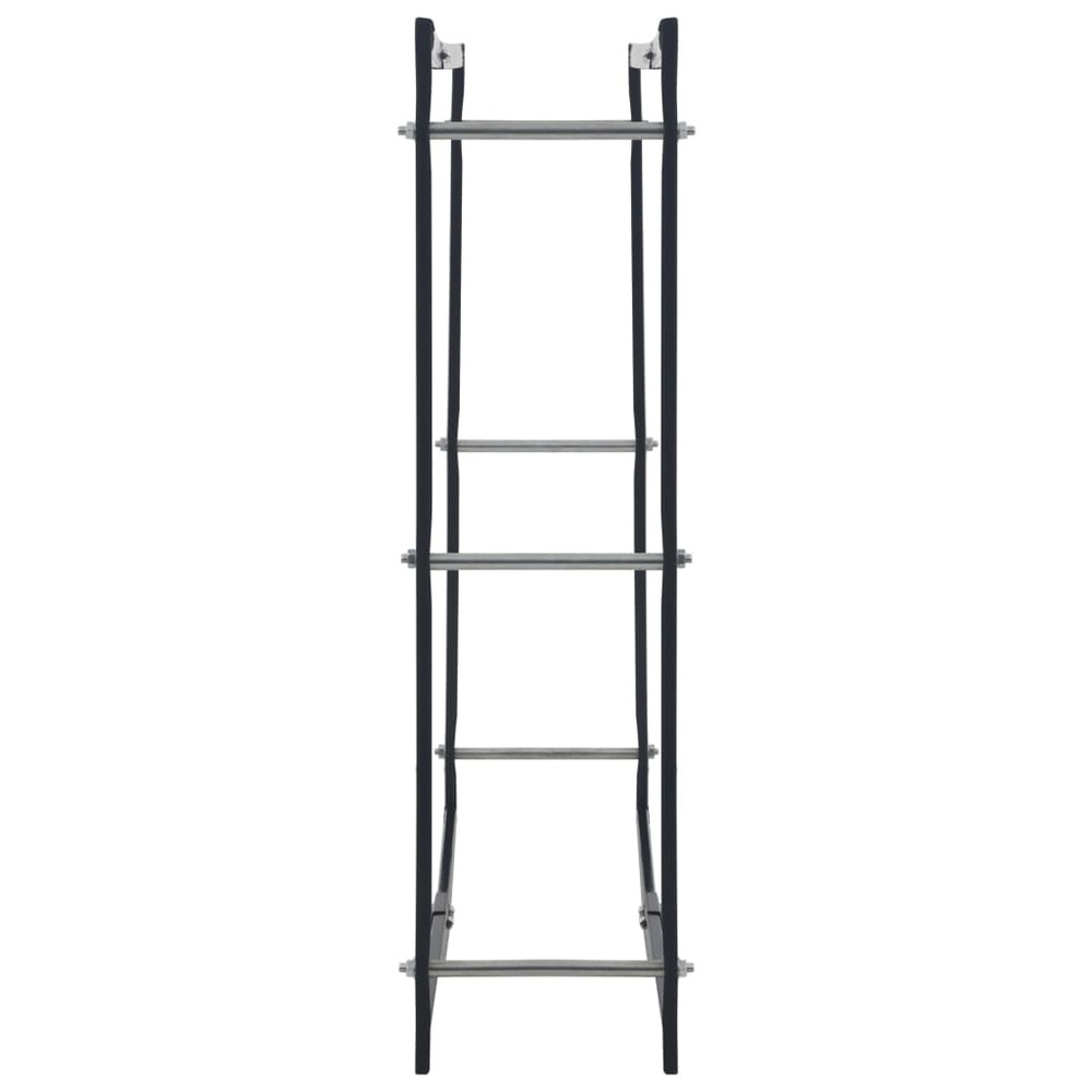Portant de bois de chauffage noir 100x25x100 cm acier