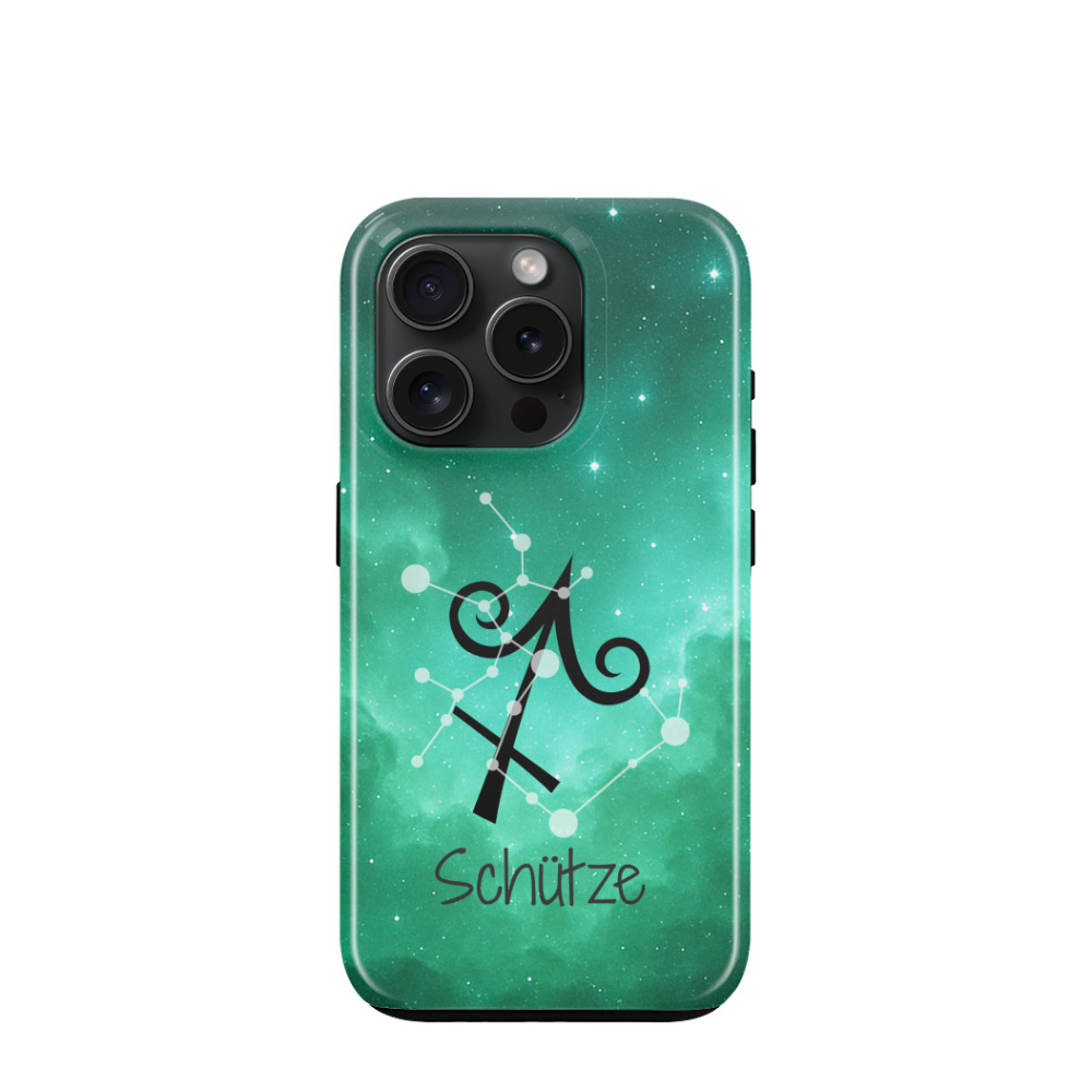 iPhone 15 Pro Hybrid (Kunststoff / Gummi) Hülle Schütze 2 - Grün