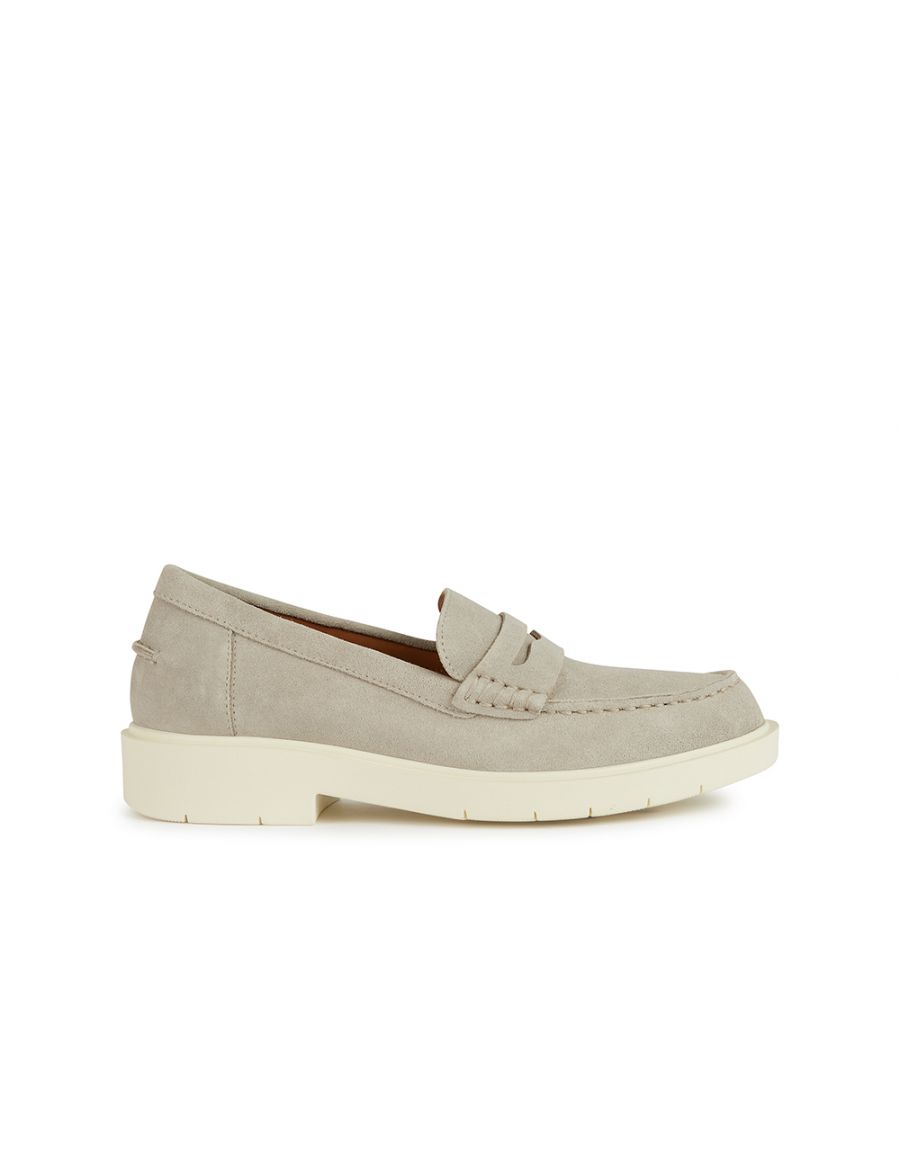 Mocassins beige cuir