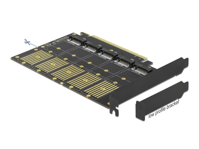 Delock Host Bus Adapter PCI-Express x16v3 zu 5xM.2 Key-B, S Delock PCI Express x16 Karte zu 5 x intern M.2 Key B / SATA