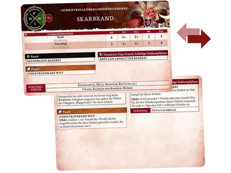 Games Workshop Datakarten Warhammer Age of Sigmar Blades Of Schriftrollenkarten: Blades of Khorne (Deutsch)