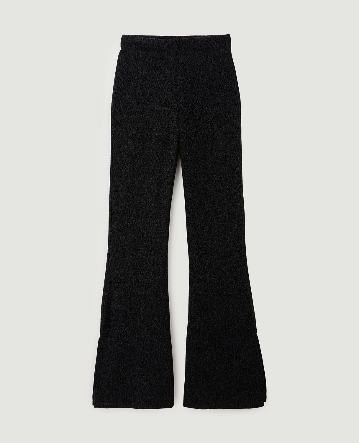 Pantalon flare lurex avec fente - Noir