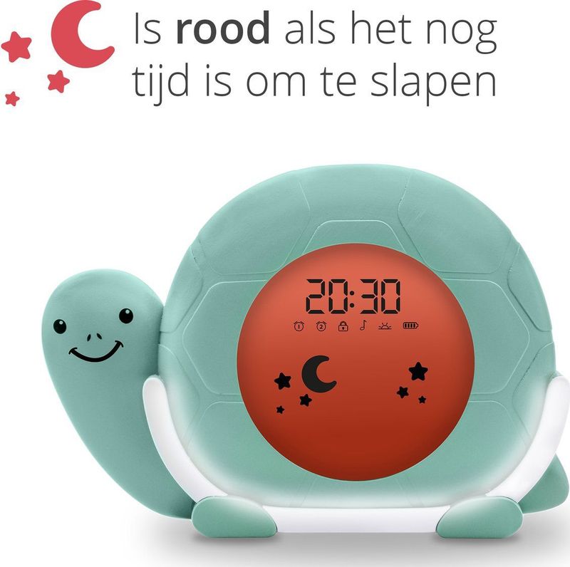LUVION - Schildpad - Slaaptrainer - Kinderwekker - Nachtlamp - Witte Ruis