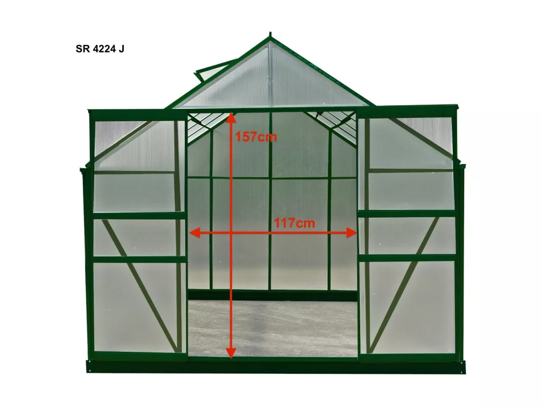 Serre jardin structure aluminium couleur verte