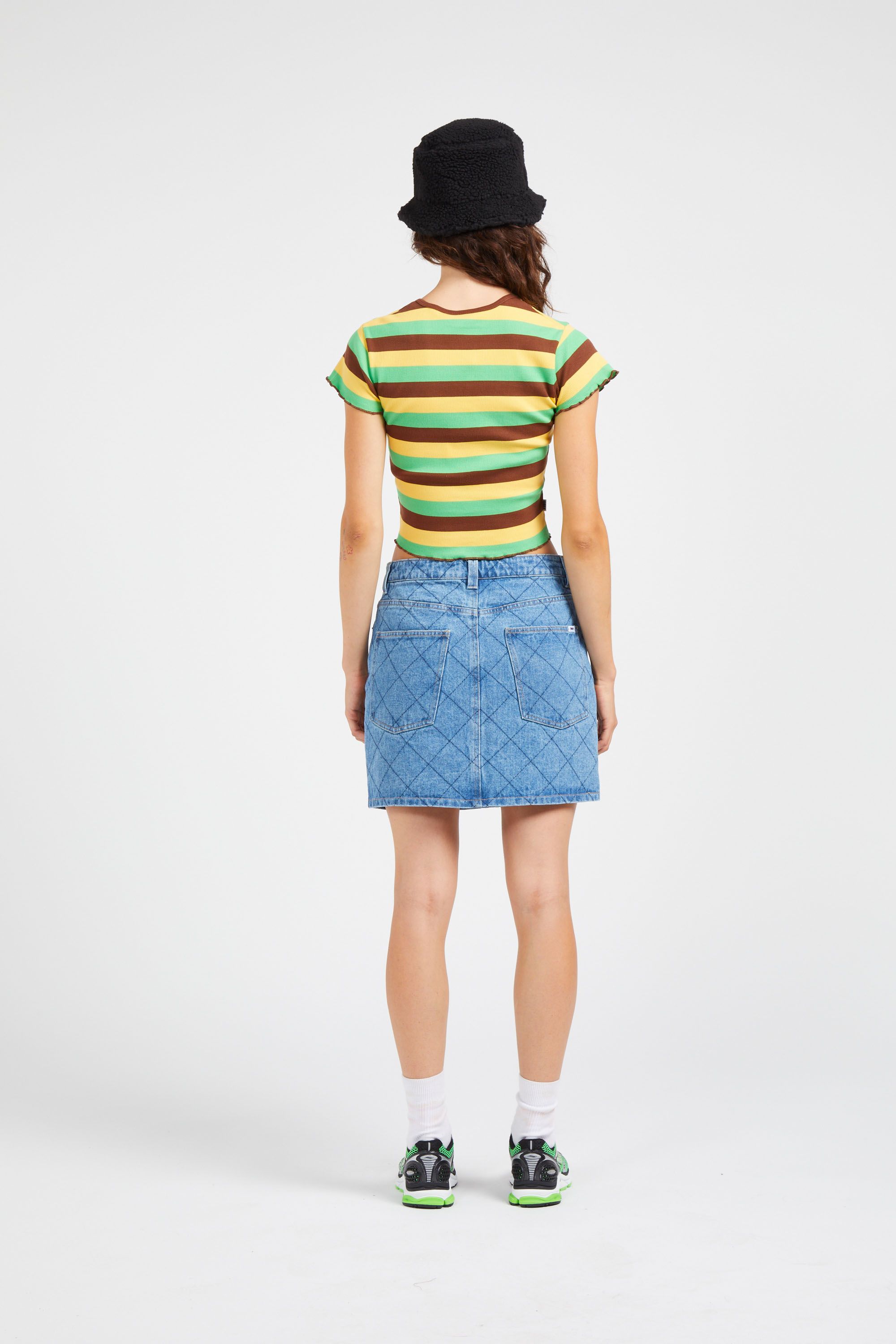 OBEY Jupe KALLIE DENIM LIN LIGHT IN Bleu